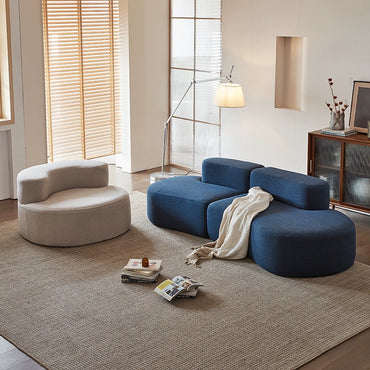 Arc Moon Minimalist Compressed Fabric Sofa