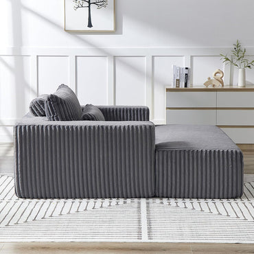 #S15 Corduroy Compressible Foam Single Sofa with Foot Pad