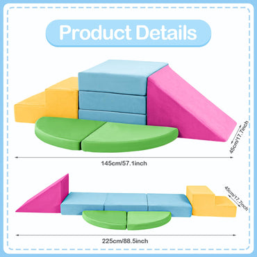 5pcs Modular Kids Foam Climbing  for Toddlers 1-3, Safety First Baby Climbing Blocks Indoor,Soft Play Toys for Infant, Ideal Crawling and Exploration Play Set for Baby Gym/Toddler Playground（colorful）