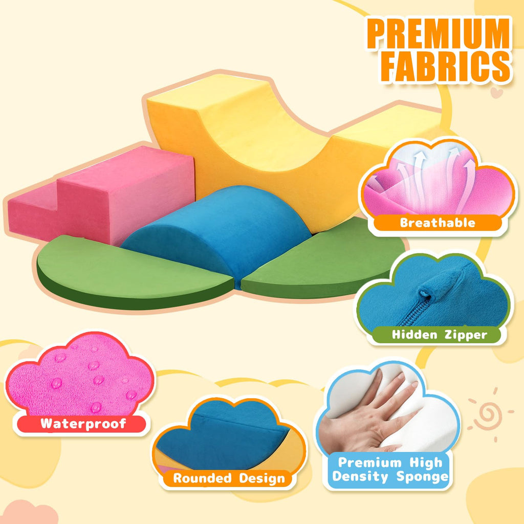 Soft Climbing Toys for Toddlers, 5pcs Modular Kids Foam Climbing Indoor, Play Gym Climbing Toys Climber, Soft Play Foam Blocks Set for Toddlers, Kids & Infant, Colorful