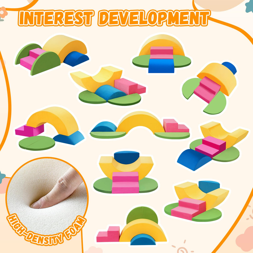 Soft Climbing Toys for Toddlers, 5pcs Modular Kids Foam Climbing Indoor, Play Gym Climbing Toys Climber, Soft Play Foam Blocks Set for Toddlers, Kids & Infant, Colorful