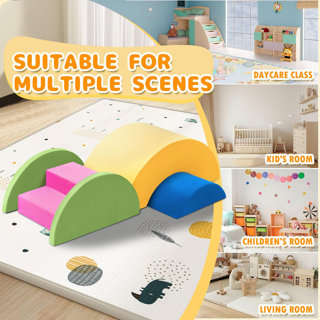 Soft Climbing Toys for Toddlers, 5pcs Modular Kids Foam Climbing Indoor, Play Gym Climbing Toys Climber, Soft Play Foam Blocks Set for Toddlers, Kids & Infant, Colorful